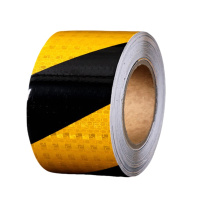 途务 反光警示胶带 黑黄晶格10cm*25m 卷