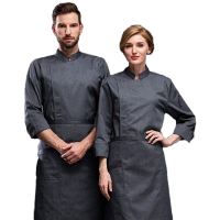 惠铁酒店厨房工作服定制厨师服围裙 套装 套