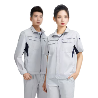 惠铁 弹力夏季吸湿工作服套装 竹纤维 套