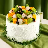 安德莉亚+荔刻心动生日蛋糕+动物奶油+新鲜水果