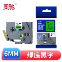 奥驰 标签色带6mm绿底黑字 个