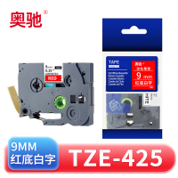 奥驰 标签色带9mm红底白字 TZe-425 个