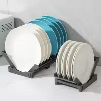 碗架沥水架单层滴水碗碟架碗筷餐具收纳盒碗盘厨房置物架储物架立式碟子分隔餐盘架枪灰色