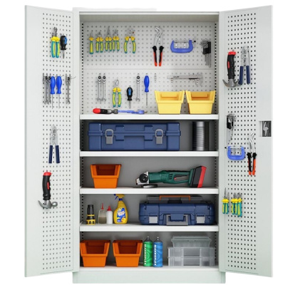 景福达工具柜灰白网板台