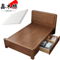 鑫木樽实木高箱床+床垫套装120*200cm套