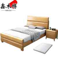 鑫木樽床+床垫+床头柜120cm套