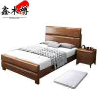 鑫木樽床+床垫+床头柜150cm套