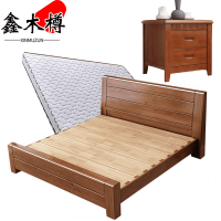鑫木樽床+床头柜+床垫1.5*2米套
