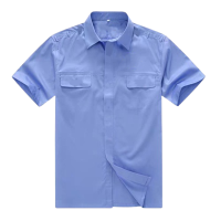 天富星 蓝色工作服衬衫制服工装衬衣 短袖 件