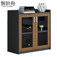 智叶舟木质矮柜二门玻璃柜80*40*80cm台