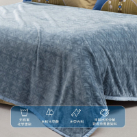 水星家纺薇蓝物语可水洗云朵柔绒毯150cm×200cm