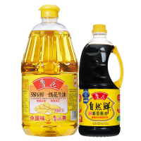 鲁花 5S压榨一级花生油1.8L送自然鲜酱油800ml 食用油 粮油 礼品 家用炒菜 植物油 物理压榨