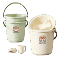 号锐清 水桶家用大容量加厚塑料圆桶学生宿舍用洗漱套装洗衣桶储水桶脸盆 个