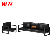班龙办公沙发3+1黑色套
