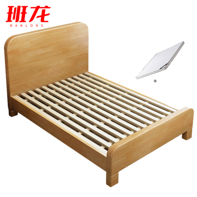 班龙宿舍床1米+床垫原木色套