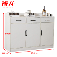 班龙餐边柜三抽三门白色台
