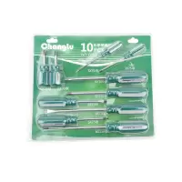 长鹿 10件彩条柄螺丝刀 套