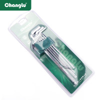 长鹿 镜面球形内六角扳手 (加长) 402103 9PCS 套