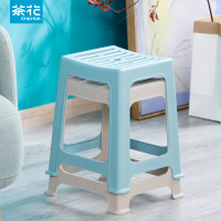 茶花0848中凳家用加厚客厅简约防滑换鞋凳可叠放塑料凳收纳凳防滑胶凳子9231