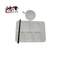 鸿泽密胺餐具四件套 六格碗勺筷子