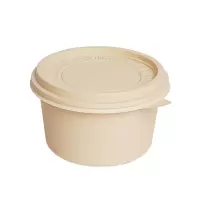 一次性可降解玉米淀粉圆形餐盒便当盒环打杯碗外卖轻食汤面耐高