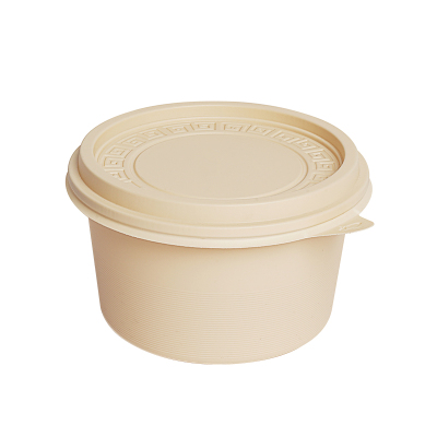 一次性可降解玉米淀粉圆形餐盒便当盒环打杯碗外卖轻食汤面耐高