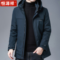 恒源祥男士棉服中长款加厚加绒棉衣冬季中老年棉袄衣服男爸爸外套