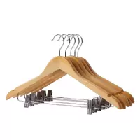 优诗提念YSTN-YJ07 实木圆钩带夹子款衣架5个/组(计价单位:组) 原木色