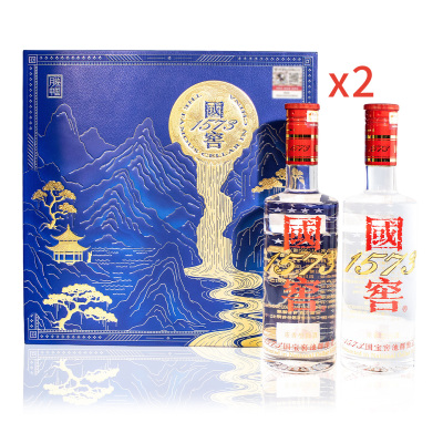 泸州老窖 国窖1573 月映中国礼盒*2 (1573 52度375ml*2)浓香型