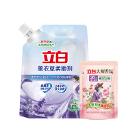 立白柔顺剂持久留香防静电柔软护衣薰衣草柔顺剂1L*1袋+玫瑰香100g*1袋