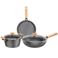 康巴赫炒锅三件套乐享麦饭石色LPB-T03L