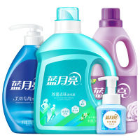 蓝月亮衣物护理套装橙花洗衣液2kg*1瓶+手洗专用洗衣液500g*1瓶+薰香柔顺剂2kg*1瓶+抑菌洗手液255g*1瓶