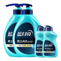 蓝月亮洗衣液组合青柠香男士内衣洗衣液泵装500g*2瓶+旅行装80g*2瓶