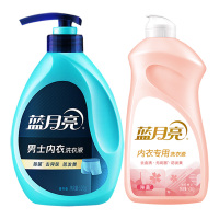 蓝月亮内衣洗衣液套装青柠香男士内衣洗衣液泵装500g*1瓶+柔润樱花内衣专用洗衣液翻盖装500g*1瓶