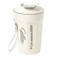 美厨保温杯450ml马克杯304不锈钢随行杯白色MCB1327