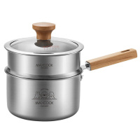 美厨银月系列三层钢内304双层奶锅18cm带蒸格MCN8112