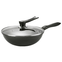 美厨丽晶系列精铁氮化炒锅无涂层32CM玻璃可立盖MCC4565