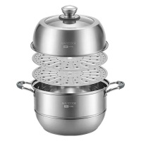 美厨蒸锅34cm全复底提耳款304不锈钢欧尚系列MCZ712