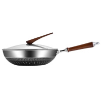 美厨炒锅32cm蜂窝不粘锅三层316不锈钢星闪系列MCC3902