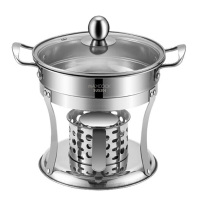 美厨304不锈钢酒精炉火锅18cm固液体通用配火锅勺MCT3096