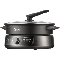 美的电火锅4.5L家用多功能大容量电煮锅黑色MC-DHE30H4