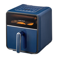 摩飞空气炸锅4L可视炉灯蒸汽嫩烤一体炸锅轻奢蓝MR8101