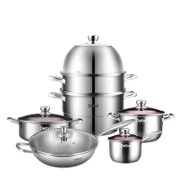 德铂锅具套装斯德哥尔炒锅蒸锅奶锅汤锅套装DEP-DZ382