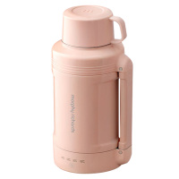 摩飞电热水壶1L便携式双层不锈钢保温防烫电热水杯粉色MR6061