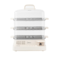 美的电蒸锅22L三层大容量外置加水透明视窗不锈钢蒸片ZGC322301