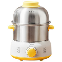 美的煮蛋器双层自动断电迷你鸡蛋羹防干烧不锈钢便携式MZ-ZDE1602