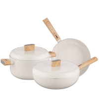 德铂炒锅三件套贝妮思不粘锅炒锅煎锅汤锅套锅DEP-DS296