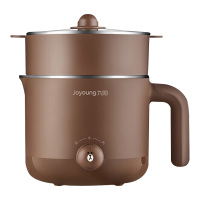 九阳电热锅电蒸锅1.2L蒸煮一体电煮锅电火锅棕色K12-D603
