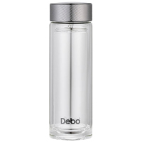 德铂玻璃杯400ml希洛克玻璃杯茶水杯枪灰色DEP-907