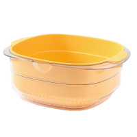 美厨洗菜篮1盆1筛沥水篮塑料双层洗菜盆滤水篮大黄MCPJ3972